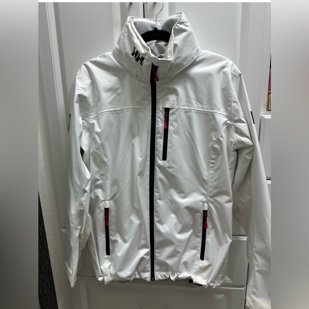 Helly Hansen Women's Jacket - White with Black and red Accents. Size Large
